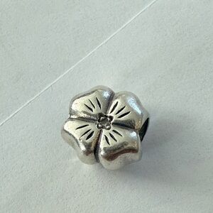 Retired Pandora Diamond & Silver four Leaf Clover Charm